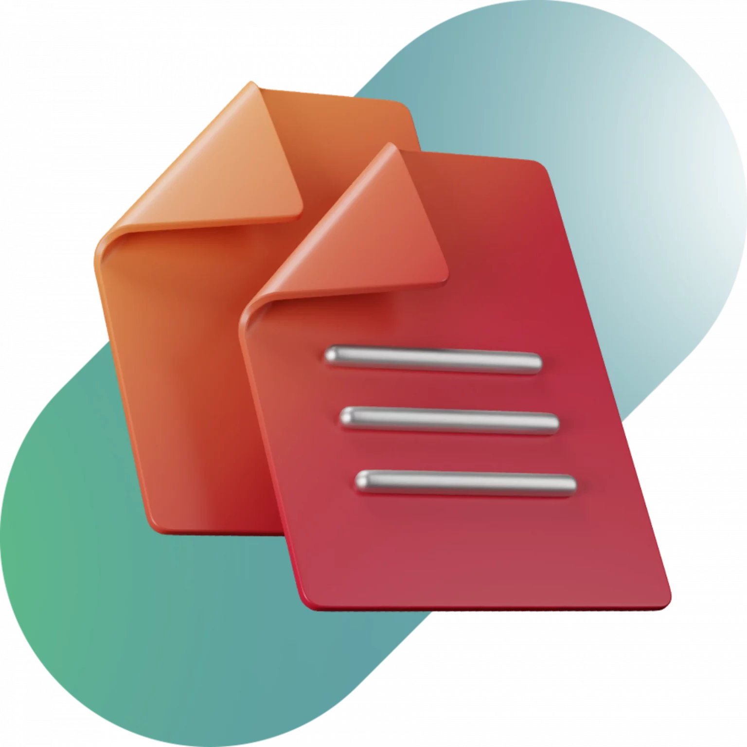 Icono de un micrófono degradado rojo y naranja con un fondo azul.